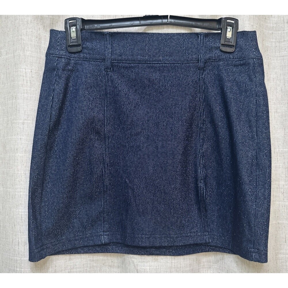 NWT Halara Sparkle Bodycon Mini Skirt with Pockets Blue/Black Metallic Size M